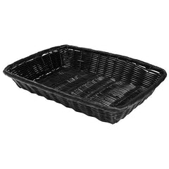 Zodiac Black Polyrattan Rectangular Basket 9x6"