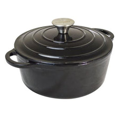 Zodiac Black Cast Iron Round Casserole Dish 3.5L