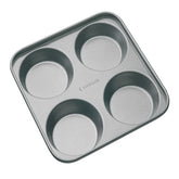 MasterClass Carbon Steel Non-Stick 4 Hole Pudding Tin