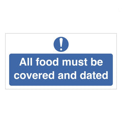 Mileta All Food Must Be Covered & Dated Sign
