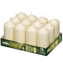 Bolsius Ivory Tall Pillar Wax Candle 120mm (Pack of 12)