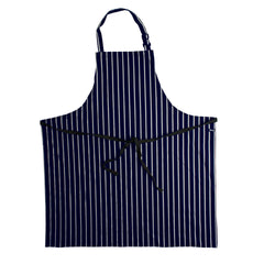 Dennys Blue Striped Bib Apron w/ Adjustable Halter