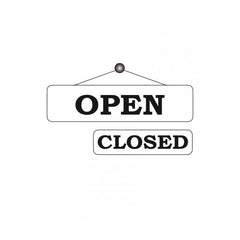 Mileta White & Black Open/Closed Door Notice