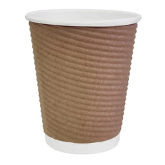 Fiesta Compostable Recyclable Kraft Ripple-Wall Coffee Cup 8oz (Pack of 500)