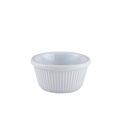 Zodiac Melamine White Ribbed Ramekin 3oz (Pack of 12)