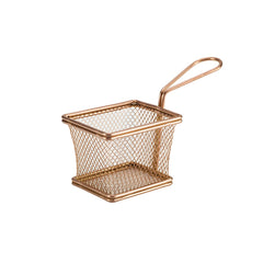 GenWare Stainless Steel Copper Rectangular Serving Fry Basket 10x8cm
