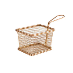 GenWare Stainless Steel Copper Rectangular Serving Fry Basket 12.5x10cm