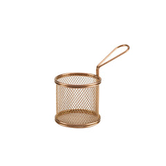 GenWare Stainless Steel Copper Round Serving Fry Basket 9cm