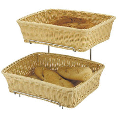 Zodiac Polyrattan 2 Piece Rectangular Baskets w/ Stand 14x10.5"