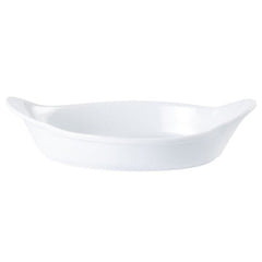 Porcelite Porcelain White Oval Eared Dish 9" (Pack of 4)