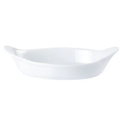 Porcelite Porcelain White Oval Eared Dish 12.5" (Pack of 4)