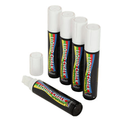 Beaumont White Chisel Tip Chalk Pen 15mm (Pack of 5)