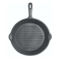 KitchenCraft Deluxe Cast Iron Round Ribbed Grill Pan 9.5"