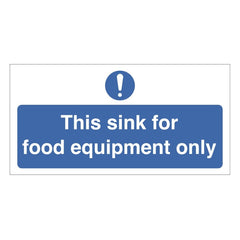 Mileta This Sink Is For Food Equipment Only Sign