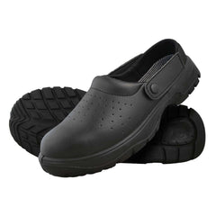 Comfort Grip Black Microfibre Perforated Safety Shoes