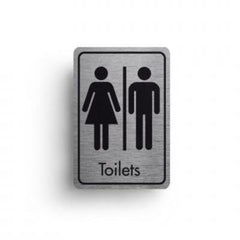 Mileta Black & Silver Toilet Symbol Door Sign