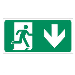 Mileta Exit Man Arrow Down Emergency Escape Sign