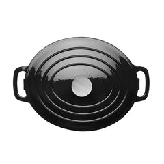 Vogue Cast Iron Black Oval Casserole Dish 5L