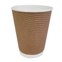 Fiesta Compostable Recyclable Kraft Ripple-Wall Coffee Cup 12oz (Pack of 500)
