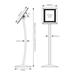 Mileta Black Illuminated Hi-Light Menu Stand A3