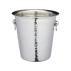 BarCraft Hammered-Steel Ring Handled Champagne Bucket 4Ltr