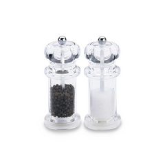 Grunwerg G Mill Clear Acrylic Salt & Pepper Mill Set 140mm