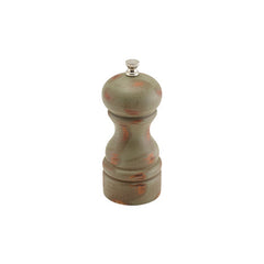 Genware Rubberwood Antique Finish Salt/Pepper Grinder 130mm
